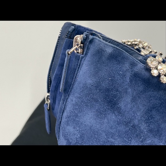 Authentic Jimmy Choo Women's Pop Blue Suede Leather Blaize 100 Boots Shoes ~38.5 - Picture 7 of 16